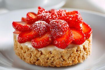 Classic Dutch Summer Dessert Featuring Fresh Strawberries on a Creamy Tart Base with a Golden Crust