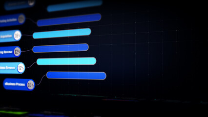 Dynamic data visuals for business info graphics, animated charts, and data-driven insights for a business meeting mock-up. Explore the world of trading, stock exchanges, and crypto