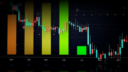 Dynamic data visuals for business info graphics, animated charts, and data-driven insights for a business meeting mock-up. Explore the world of trading, stock exchanges, and crypto