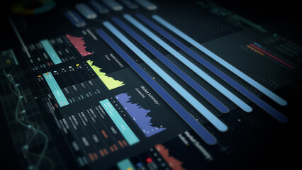 Dynamic data visuals for business info graphics, animated charts, and data-driven insights for a business meeting mock-up. Explore the world of trading, stock exchanges, and crypto
