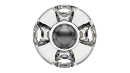 Abstract Glass Orb with Central Sphere