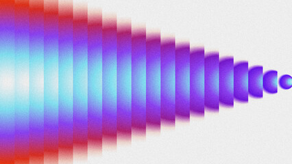 Concentric elliptical shapes with a red-to-cyan gradient on a grainy gray background. Abstract, symmetrical, and dynamic&mdash;ideal for tech, design, or motion-themed visuals.