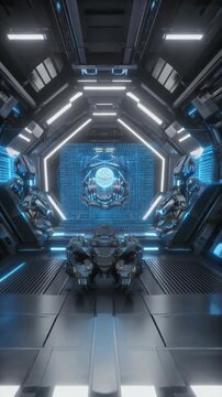 3D futuristic walkthrough animation inside the 2025 Osaka-Kansai Expo Gundam Pavilion, revea