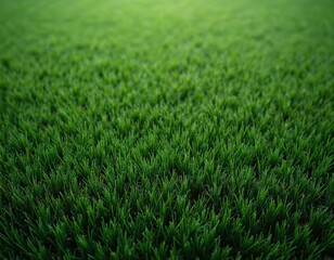 Fototapeta premium Green artificial grass texture from top view with soft focus background. Synthetic turf surface appears uniform, lush, and clean. Ideal for sports fields, gardens, or abstract backgrounds.