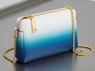 Elegant gradient crossbody bag with golden chain strap