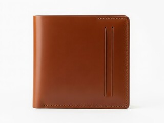 Elegant brown leather wallet with minimalist design