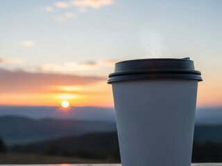 Morning coffee with a sunrise view