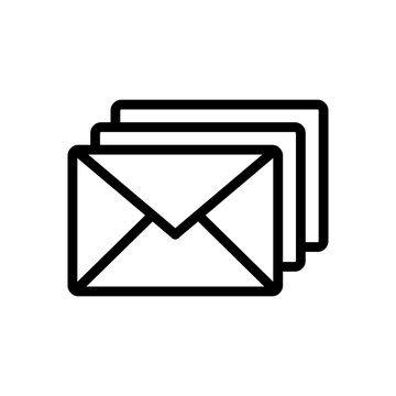 Envelope bulk icon showing stacked mail messages. Perfect for email inbox, newsletter, communication, messaging systems, CRM dashboards, and business UI design.