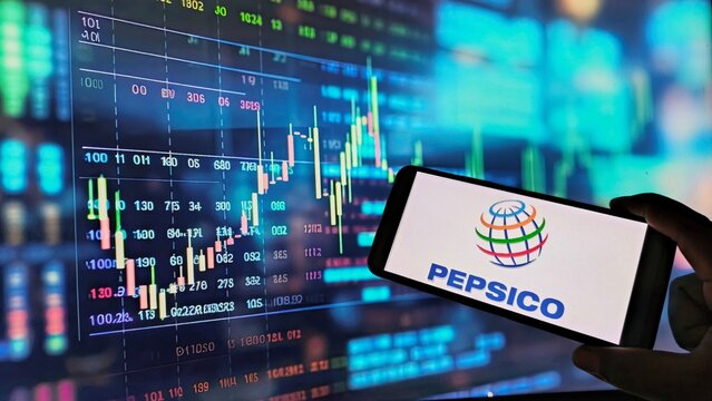 PepsiCo stock market analysis on mobile phone screen