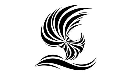 Abstract vector illustration featuring a swirling design with curved lines and waves