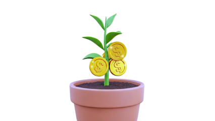 Money Tree Growing Gold Coins