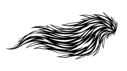 Stylized wing illustration with dynamic lines creating a sense of movement and flow