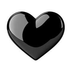 Black Heart. Symbol Of Love, Darkness, Or Mourning. Isolated Render On White Background.