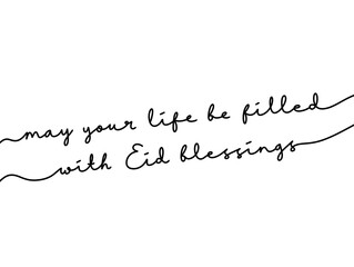 Elegant Eid Greeting Card with Handwritten Calligraphy Text