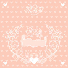 Doodle floral frame with bell flowers