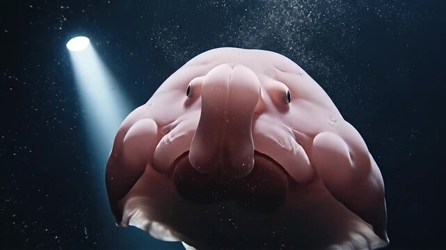 Blobfish Portrait Underwater Close Up Deep Sea Fish Marine Life Ocean Creature Unusual Animal