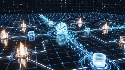 Futuristic soccer ball with digital network - Powered by Adobe