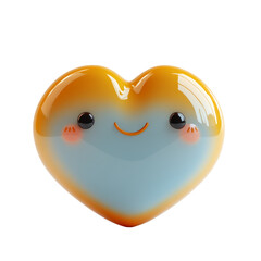 Happy Heart Character. Valentine'S Day Graphic Resource. Lovely 3D Heart With Cute Face.