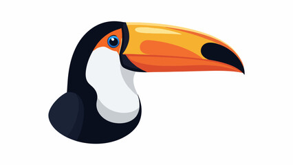 Obraz premium Toucan illustration with bright colorful beak and white chest