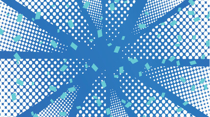 太陽　スクリーントーン　網点　黄青　背景