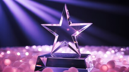 Crystal Star Award Trophy , award, crystal, star, trophy, transparent, background