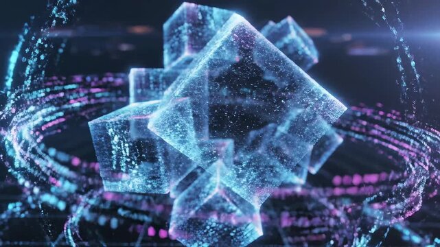 Abstract digital cubes and particles
