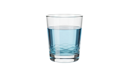 Glass of blue liquid with ripples