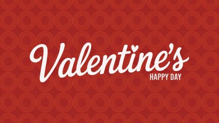 Valentine s day greeting with circular pattern background in shades of red