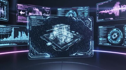 Futuristic digital data interface - Powered by Adobe