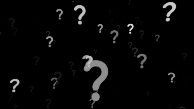 Endless incoming Questions Mark on black background	