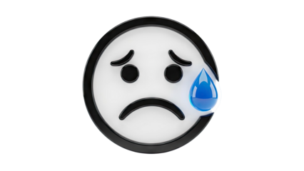 Sad Face Emoji with a Tear