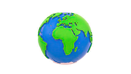 Stylized Globe Showing Africa and Europe