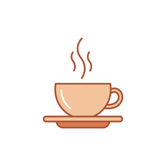 Obraz premium Steaming Coffee Cup Icon - Hot Beverage and Breakfast Illustration