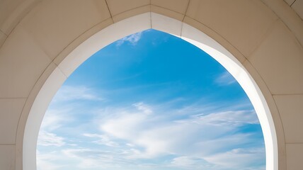 Fototapeta premium Eid mubarak ramadan kareem wishes archway to heavenly skies and festive joy