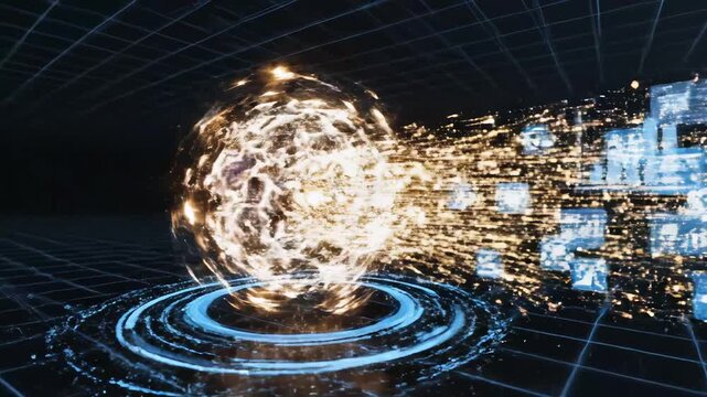 Digital data flow in virtual space