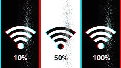Smartphones showing varying WiFi signal strengths on screen