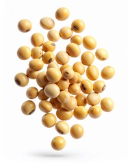 Golden Soybeans: A close-up shot of a collection of golden soybeans. This image captures the simple beauty and natural appeal of the common Soybean.