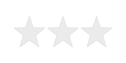 Obraz premium 3 star Glass on Transparent Plastic Panel with Glossy Reflections png.