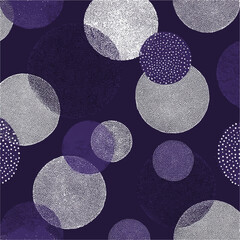 Textured Circles in Indigo and Grey