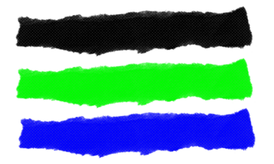 Horizontal torn paper banners in black green and blue shades for web design and social media graphics with unique halftone textured surfaces