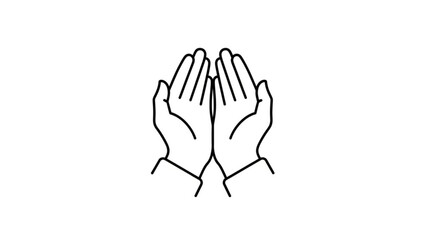 Obraz premium A minimalist vector graphic illustration of two hands clasped together in prayer or celebration