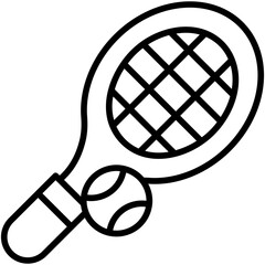 Tennis Racket icon in Line Style