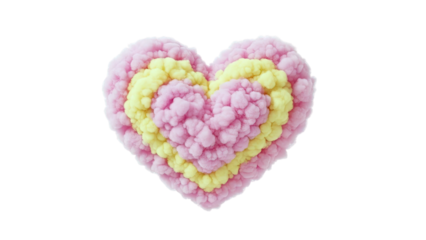 Pink and Yellow Heart Shape Cloud