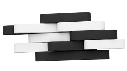 Stack of Black and White Rectangular Blocks