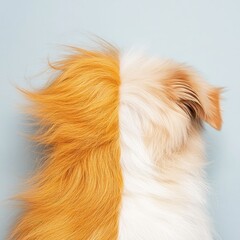 Naklejka premium Tangled vs Combed Fur Dog Grooming Tips Home Setting Close-Up Content Stylish Environment Pet Care Concept