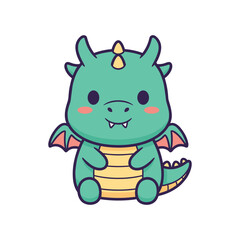 Fototapeta premium Adorable Cartoon Dragon Illustration