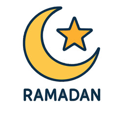 Obraz premium Ramadan Crescent Moon Icon.