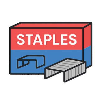 Box of Staples Illustration.