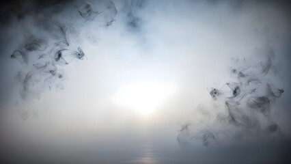 Dramatic Sky with Bright Light and Wispy Clouds.