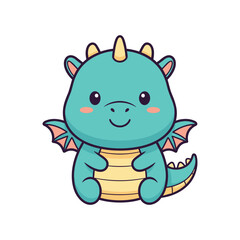 Obraz premium Adorable Cartoon Dragon Illustration for Kids